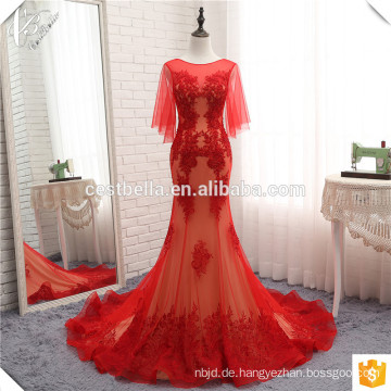 Aliexpress Chic lange Zug neuesten Luxus Hochzeitskleid Designs Red Mermaid Brautkleid 2017